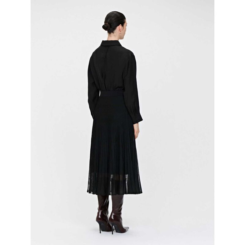 Veronika Maine Solid And Sheer Long Knit Skirt image number 1